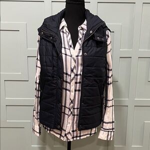 Navy plaid shirt w/Vest